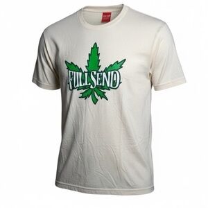 NWT FULL SEND Cream Color Short Sleeve Graphic Tee 4:20 Collection Logo - 2XL